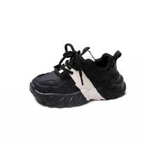 Girls Basketball Shoes Spring Autumn Leather Children Tennis Shoes Fashion Versatile Kids Causal School Boys Running Sneakers 26 juoda