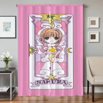 Kitchen Curtains for Living Room 2 Pieces Blackout Curtains Door Curtain C-cardcaptor S-sakura Partition Bedroom Decoration Home W50xH70cmx2pcs-CL