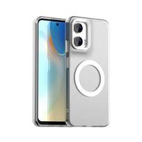 G35 dėklas Motorola Edge 50 NEO S50 magnetinis, skirtas Magsafe belaidžiam įkrovimui, dėklas Moto G35 5G Edge50 Neo saldainių PC + TPU smūgiams atsparus buferis Moto Edge 50 Neo balta