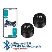 Car Motorcycle Bluetooth 5.0 Tire Pressure Monitoring System TPMS Support 2/4 External Sensors For Android/IOS Phones For Motorcycle juoda