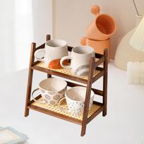 2 Layer Bottle Drying Rack for Countertop Storage of Cups And Mugs ruda