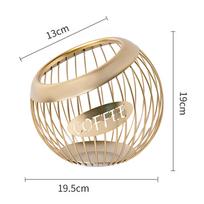 Iron Coffee Capsule Storage Basket Multifunctional Cafe Pod Holder Snack Candy Container Space Saving Coffee Accessories beige