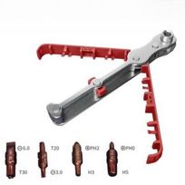 1pcs Tools set 8 in 1 Two-way Multi-function Ratchet Screwdriver Adjustable Direction Right Angle Hand Tool Small Convenient gray