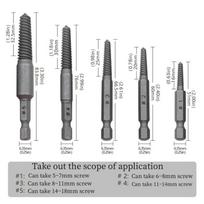 5Pcs Damaged Screw Extractor Drill Bit High Speed Steel Double Easily Take Out Side Drill Out Broken Screw Remover Bolt Hexagonal