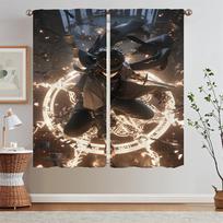 Home and Decoration Qunyinghui Blind Curtain Rods White Curtains Blackout Curtains for Window Cabinets for Living Room Curls W50xH70cmx2pcs-CL