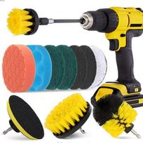 12Set of Electric Drill Brush Car Cleaning Brush4Scouring Sponge-Inch Electric Drill Bruch Head Suit Cleaning Suit black