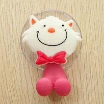Cartoon Animal Bathroom Toothbrush Suction Cup Wall Holder Hanger Rack Storage ARI Cat white