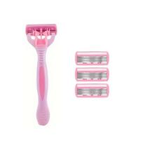 New Manual women's body bikini hair removal safety razor 6-layer stainless steel shaver body hair trimming pink