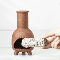 Palo Santo Holder Ceramic Incense Burner Art Crafts Collections Sage Bowl Mini Chimney for ruda