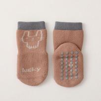 Šiltos neslystančios medvilninės kojinės kūdikiams su pliusiniu pamušalu iki pusės blauzdos rudeniui ir žiemai Size M 1-3 years old ruda