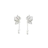 Sweet Butterfly Pod Earrings for Women New Style Design for Niche Light Luxury Small Fresh white