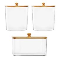 3Pcs Laundry Pods Container Clear Large Capacity Transparent Design Laundry Room Organization Containers Round white