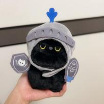 Kūrybingas Juodo Katino Riterio Lėlės Raktų Pakabukas Mielas Animacinis Mažo Katino Dizainas Pliušinė Gyvūno Lėlė Vaikams Mergaitėms Krepšio Pakabukas Dovanos 18cm juoda