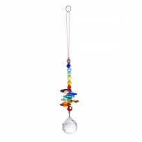 Car Hanging Crystal Pendant Home Wall Hanging Shining Decor Drop Ornament with Beads 8.46x1.18 inch white