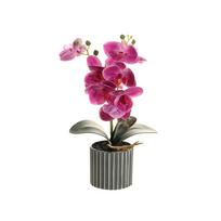 Dirbtinės orchidėjų gėlių bonsai su vazonėliu vazonėlyje „Phalaenopsis“ vazonėlis namų biuro dekoras Ryškios spalvos vidaus balkonas violetinė