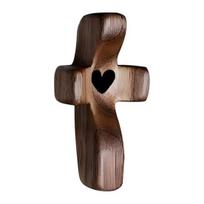 Rankų darbo medinis Fidget kryželis Kišeninis maldos kryželis Piršto galiuko streso malšinimo kryželis Įrenginys gniaužymui, prispaudimui ir maldai Padrąsinimo dovana 1pc tamsiai ruda spalva