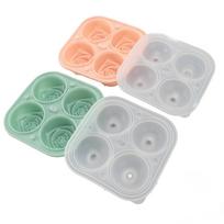 Ice Cube Tray Easy Release TPR Exquisite Multipurpose Ice Cube Maker Mould for Home Bar L beige