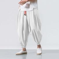 Oversize Men Loose Harem Pants Autumn Chinese Linen Overweight Sweatpants  Casual Brand Trousers Male XXXXXL