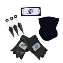 Scione Hatake Kakashi Kunai rinkiniai pirštinės Galvos juosta Shuriken ginklas Ninja Anime animacinių filmų Cosplay rekvizitai black