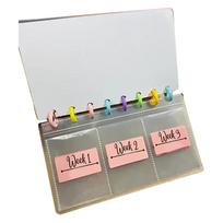 Savings Binder 52 Week Money Saving Challenge Binder Budget Binder Money Binder for Cash white