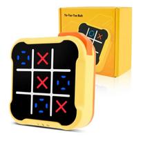 Žaidimas „Tic Tac Toe“ vaikams Elektroniniai žaislai „Noughts and Crosses“ Žaidimas „Atminties lavinimas Begaliniai nešiojami kelionių žaidimai vaikams Suaugusiesiems“ geltona