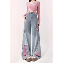 Women's Summer Personality Butterfly Jeans Trendy Trousers XXXL