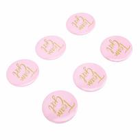 10Pcs Gender Reveal Button Pins Tinplate Baby Shower Party Favors Decoration Supplies Pink rožinė