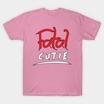 T Shirt Women Fatal Cutie Harajuku Print Kawaii Tshirt Summer Short Sleeve Female T-Shirt Top Tee S rožinė