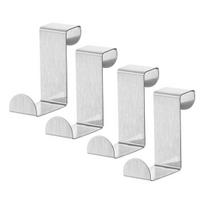 4Pcs Door Back Hooks Rustproof Anti-deform Strong Load-Bearing Coat Towel Organizer Cabinet Hanger sidabras