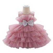 2023 Girls’ Summer Tulle Tutu Dress with Cute Bow Tie 100cm
