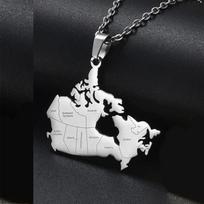Map Pendant Necklace Men'S And Women'S Stainless Steel Necklace Trend Fashion Accessories sidabras