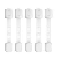 Apsaugos nuo vaikų spintelės užraktai Lipnūs kūdikių užraktai Gręžti nereikia Namų saugos užraktai 5pcs balta