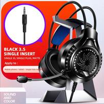 Su mikrofono garsumo valdymu Žaidimų ausinės PC 3,5 mm LED lemputė Laidinės Viršgalvinės Žaidimų ausinės Stereo Žaidimų ausinės 3.5mm juoda
