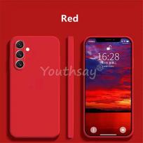 For Samsung Galaxy S24 Plus Original Liquid Silicone Case Samsung S24 Plus Cover Funda Coque Soft TPU Back Case Galaxy S24 Plus For S24 raudona