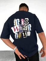 It Is What It Is Letter Graphic Men Tshirt Summer Cotton Fashion Oversized Clothes Casual Hip Hop Tops Loose Soft T-Shirt S smėlis