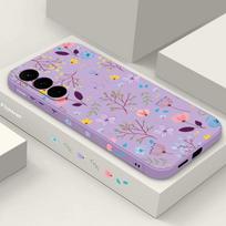 Prabangus gėlių rašto dėklas su dirželiu, skirtas „Samsung Galaxy A55 A54 5G A35 A25 A15 A14 A34 A52 S21 FE S22 S23 S24“ itin silikoninis dėklas For Samsung S23 gray