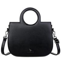 Vintažinė žiedinė rankinė Paprasta viskas viename peties rankinė Didelės talpos pirkinių krepšys Mažas crossbody krepšys Pažangus stilius juoda