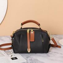 Pirmas sluoksnis karvės odos koldūnų rankinė crossbody natūralios odos moteriška rankinė didelės talpos vieno peties Boston moteriška rankinė juoda