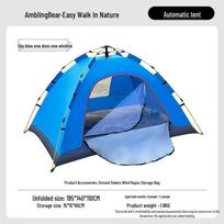 Walking Bear automatinė palapinė - nešiojama, neperšlampama ir nuo UV spindulių apsaugota kempingo įranga. Tent Standard + Moisture-Proof Mat blue