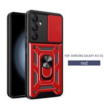 For Samsung Galaxy A55 Case Push Window Lens Cover Ring Bracket Etui Coque for Galaxy A05S 4G/Galaxy A15/Galaxy A25/Galaxy A55 SAM A05S red
