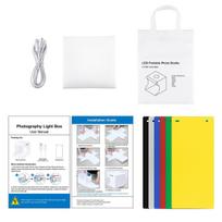 Mini 2 LED Panels Folding Portable 1100LM Light Photo Lighting Studio Shooting Tent Box Kit With 6 Colors Backdrops white