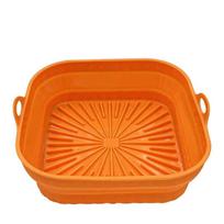 Foldable Air Fryer Basket Silicone Liners Food Safe Non Stick Resuable Square Airfryer Grill Baking Tools Kitchen Accessories