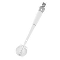 Butelio valymo šepetys 5 viename silikoninis nuimamas šveitiklis ilga rankena pieno buteliui virduliui vyno taurei valyti virtuvės įrankis pilka spalva