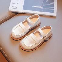 Girls Black Leather Shoes for Party Wedding Britain Style Children Princess Shoes Simple Fashion Kids Matte Performance Shoes 35