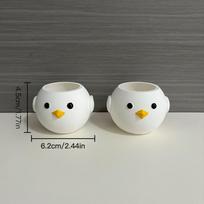 2 Pieces Mini Chick Flower Pot Succulent Plant Pot Desktop Ornament Plastic Planter Home Decor balta