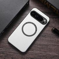 Case For Google Pixel 10 Pro XL for Magsafe Magnetic Wireless Charger PU Leather Phone Cover for Google Pixel 10 Pro 9A Magsafing Protector Back Cover For Pixel 10 Pro XL balta