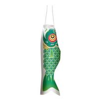 Yousheng Japanese Carp Windsock Outdoor Hanging Fish Flag Kite Koinobori Windsock for Sushi Bar Restaurant Garden Deck Decor S žalia