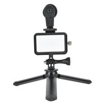 Sport Camera Selfie Accessory Microphone 3.5mm USB C o Adapter Protection Frame Tripod for OSMO black