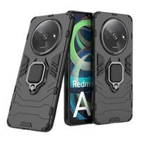 For Xiaomi Redmi A3x A 3 Back Cover Phone Case Shockproof Armor Metal Ring Stand Holder Magnetic Suction Protect Funda Coque CHINA&Xiaomi Redmi A3x juoda
