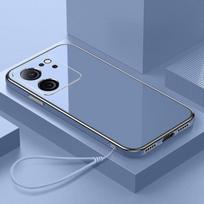 Xiaomi Poco C65 dėklas Redmi 13C 4G telefono dėklas Tiesaus krašto galvanizuotas Dengtas Smūgiams atsparus Silikoninis Galinis Minkštas Viršelis For Poco C65&Case & Strap